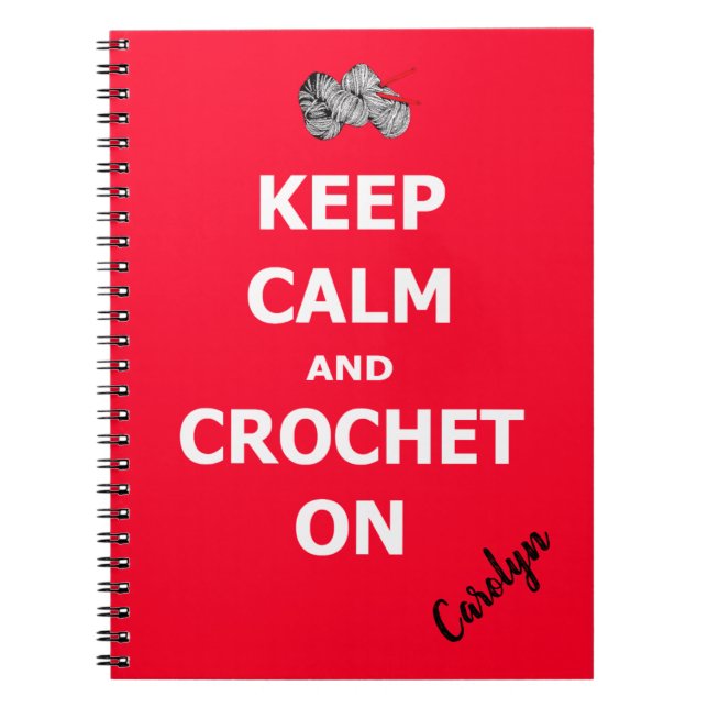 Cuaderno Mantente tranquilo y sigue con el crochet. Persona (Frente)