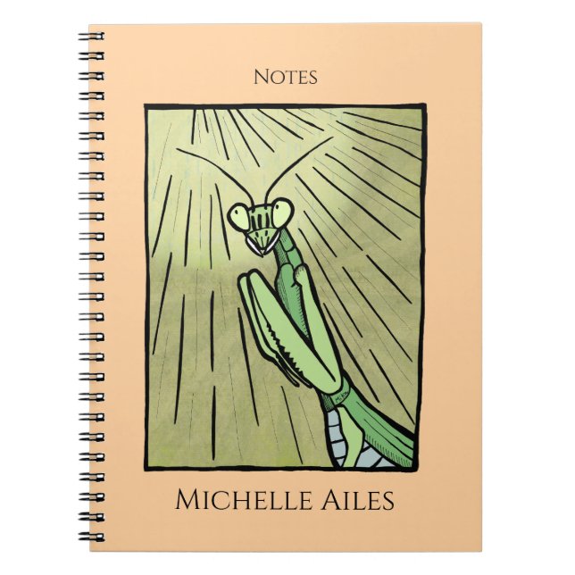 Cuaderno Mantis Religiosa Título y Nombre Personalizado Úni (Frente)