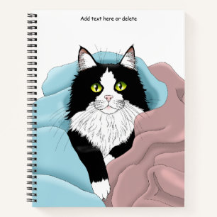Cuaderno Mantitas de gato esmoquin caprichosas rosa y azul 