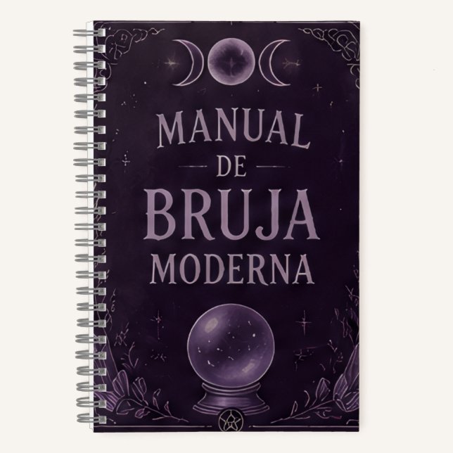 Cuaderno manual de bruja moderna violeta (Anverso)