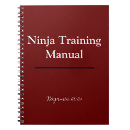 Cuaderno Manual de entrenamiento Ninja personalizado portát