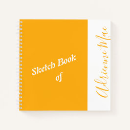 Cuaderno Manual de esbozo de tu nombre, amarillo y amarillo