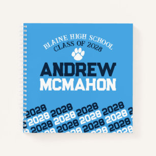 Cuaderno Manual de graduación de huella de papel azul claro