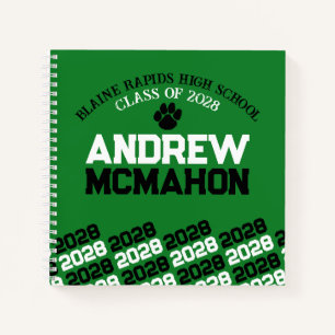 Cuaderno Manual de Graduación de Huella Verde y Negra