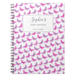 Cuaderno Manual de prácticas de acuarela de mariposa rosa m