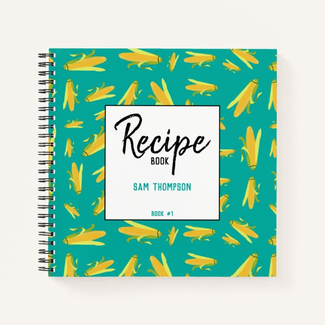 Cuaderno Manual De Recetas De Maíz Personalizado En La Cob (Anverso)