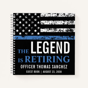 Cuaderno Manual de retiro de la policía con bandera azul de