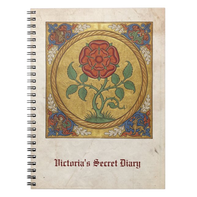 Cuaderno Manuscrito Botánico de la Rosa Medieval (Frente)