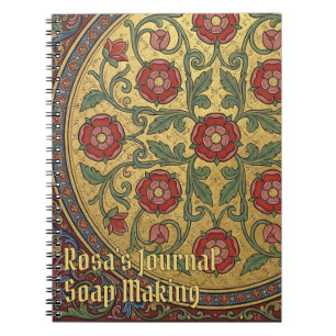 Cuaderno Manuscrito Iluminado Medieval Rosa