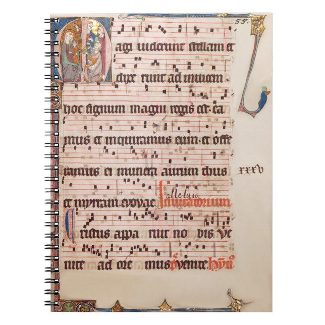 Cuaderno Manuscrito medieval Gregoriant Chant Epiphany Magi (Frente)