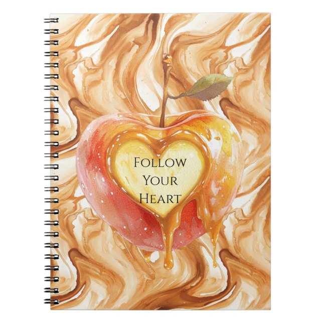 Cuaderno Manzana Corazón de Crema de Caramelo (Frente)