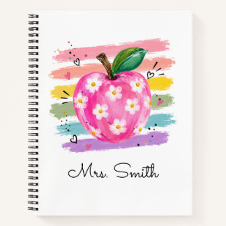Cuaderno Manzana de margarita de acuarela personalizada