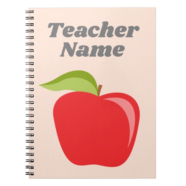Cuaderno Manzana de profesor personalizada con manzana mode (Frente)