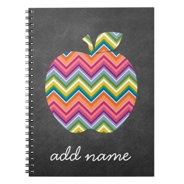 Cuaderno Manzana personalizada para maestro con patrón de C (Frente)