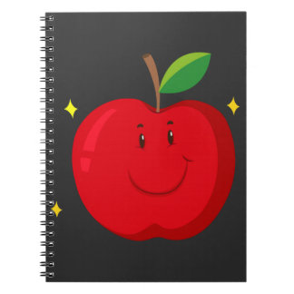 Cuaderno Manzana roja con cara feliz
