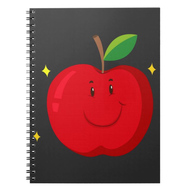 Cuaderno Manzana roja con cara feliz (Frente)