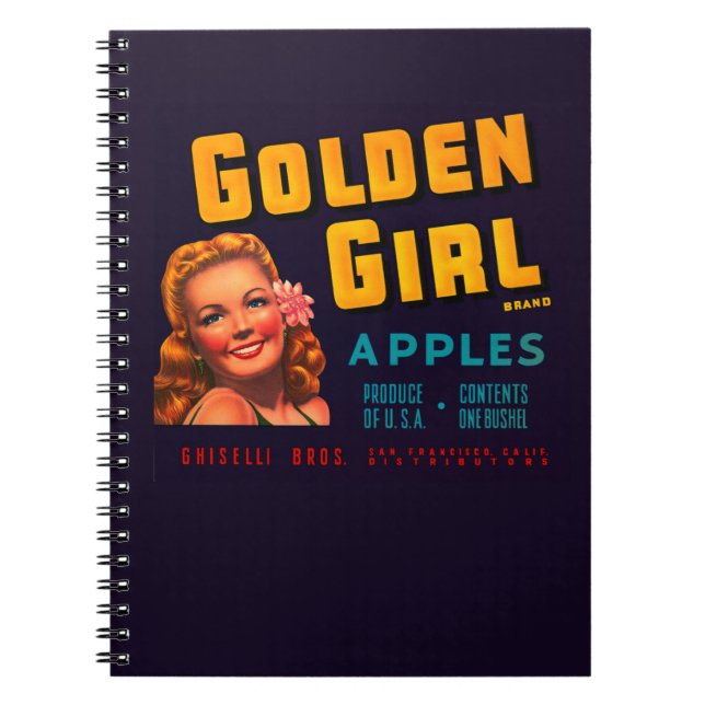 Cuaderno Manzanas Chicas doradas (Frente)