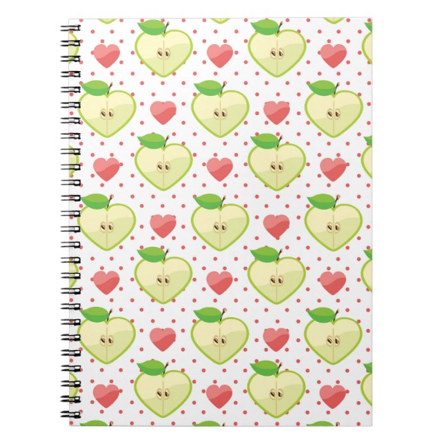 Cuaderno Manzanas del corazón con los lunares y los (Frente)