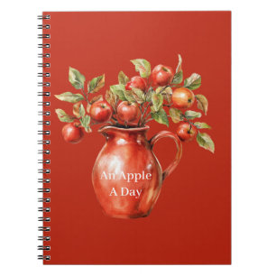 Cuaderno Manzanas Florero Rojo