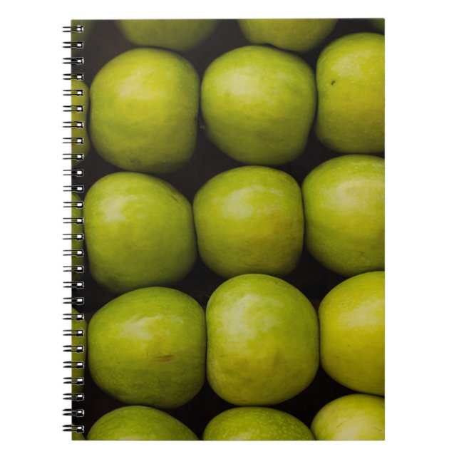 Cuaderno Manzanas fruta alimento manzanas verdes (Frente)