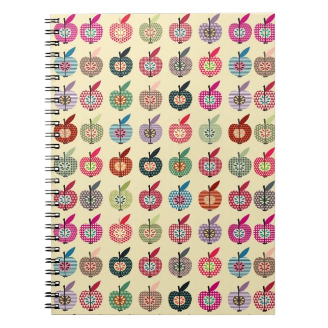 Cuaderno Manzanas lindas en estilo retro (Frente)