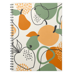 Cuaderno Manzanas, peras: patrón vintage sin costuras.