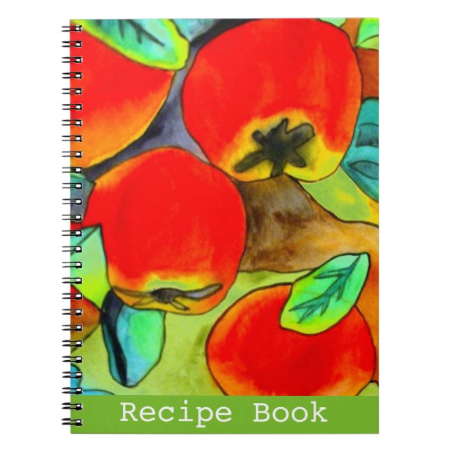 Cuaderno Manzanas rojas acuarela arte original Recipe book (Frente)