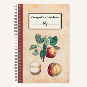 Cuaderno Manzanas rojas con composición personalizada de ho
