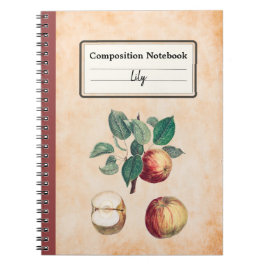 Cuaderno Manzanas rojas con composición personalizada de ho