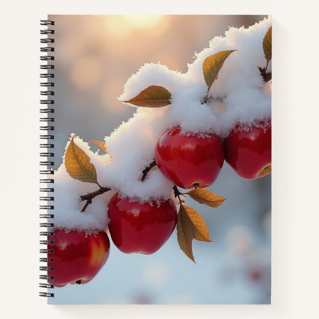 Cuaderno Manzanas rojas deliciosas y nieve tardía (Anverso)