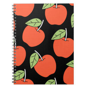 Cuaderno Manzanas rojas estilizadas: Modelo brillante