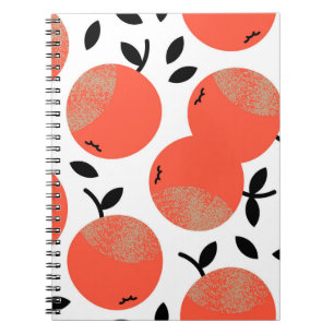 Cuaderno Manzanas rojas: Patrón texturizado dorado.