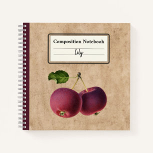 Cuaderno Manzanas vintage en una composición personalizada 