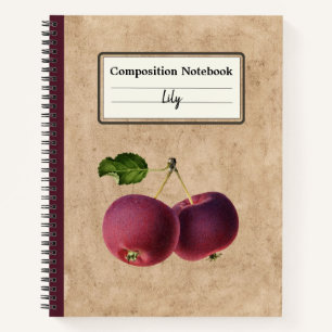 Cuaderno Manzanas vintage en una composición personalizada 
