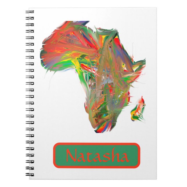 Cuaderno Mapa abstracto colorido de África (Frente)