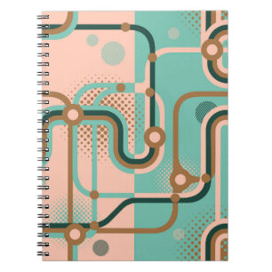 Cuaderno Mapa abstracto del metro, patrones duales.