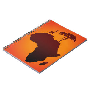 Cuaderno Mapa africano de safari - bloc de notas