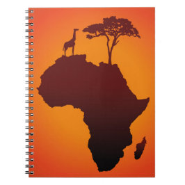 Cuaderno Mapa africano de safari - bloc de notas