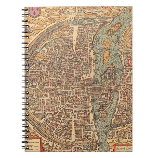 Cuaderno Mapa antiguo antiguo inspirado (14) (Frente)