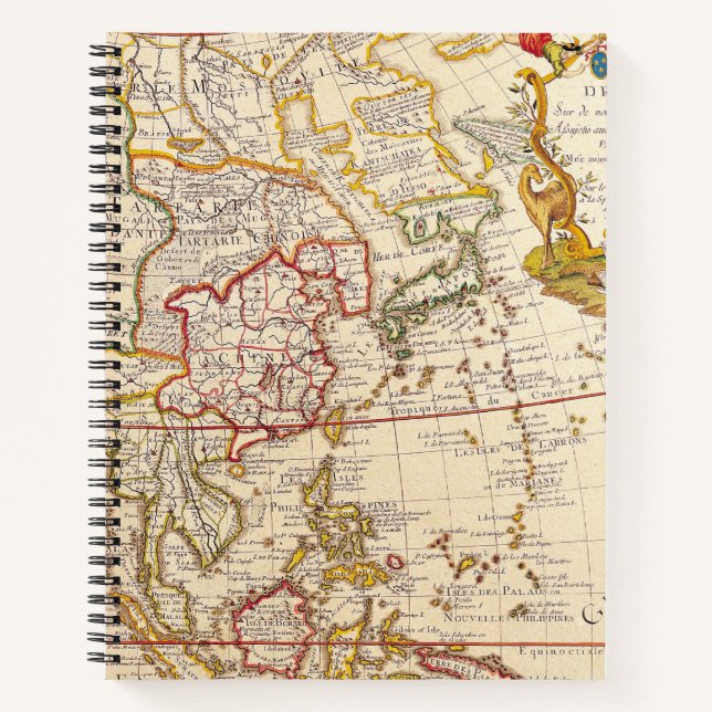 Cuaderno Mapa Antiguo de Asia - Cartela de Título Francés O (Anverso)