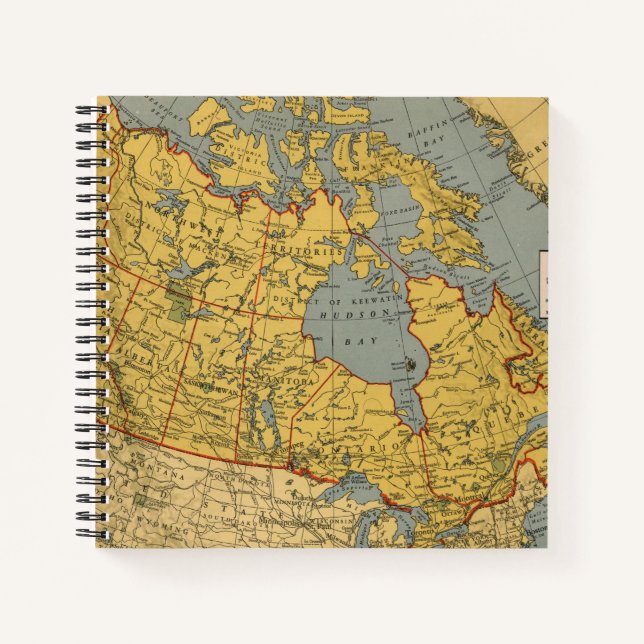 Cuaderno Mapa antiguo de Canadá (Anverso)