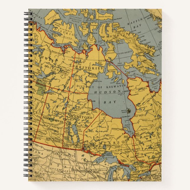 Cuaderno Mapa antiguo de Canadá (Anverso)