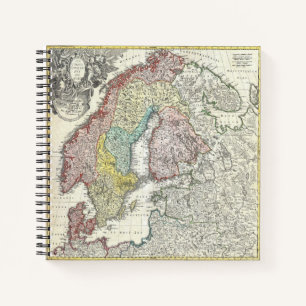 Cuaderno Mapa Antiguo de Escandinavia