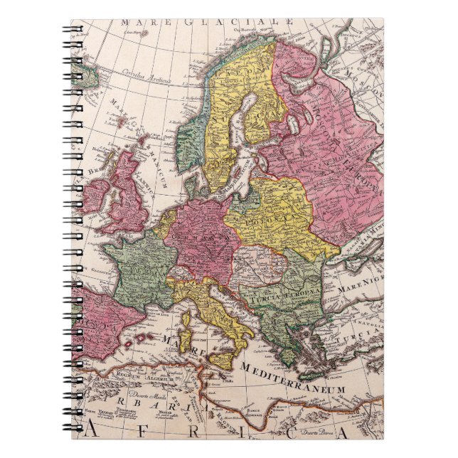 Cuaderno Mapa antiguo de Europa con reinos históricos paste (Frente)