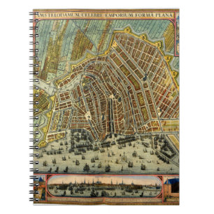 Cuaderno Mapa Antiguo de la Calle de Ámsterdam, Países Bajo