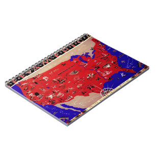 Cuaderno Mapa antiguo de la Oficina de Turismo de los Estad