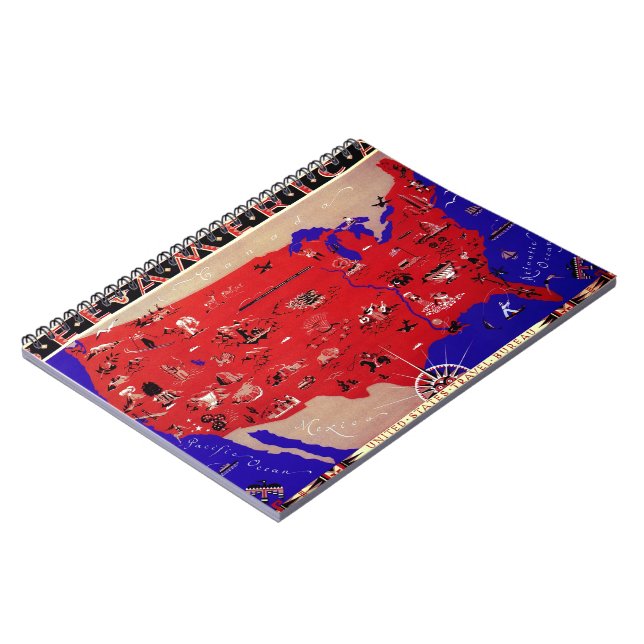 Cuaderno Mapa antiguo de la Oficina de Turismo de los Estad (Lado Izquierdo)