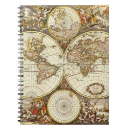Cuaderno Mapa Antiguo del Mundo Antiguo de Frederick de Wit