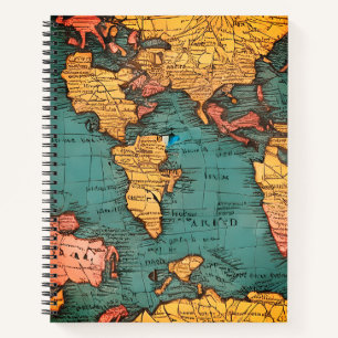 Cuaderno Mapa antiguo del mundo ecológico
