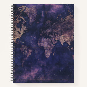 Cuaderno Mapa Celestial del Mundo Morado de la Academia Osc
